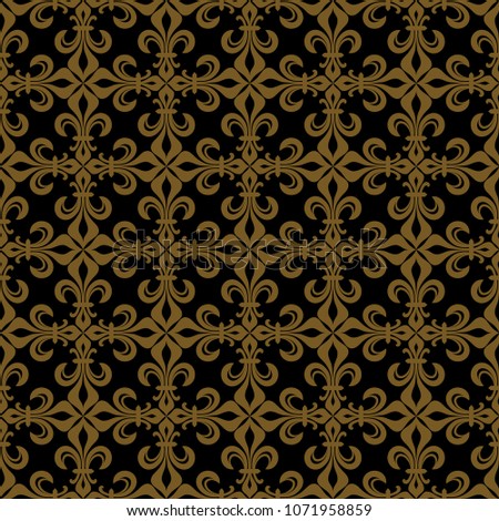 Lace-de-Luce (Lace of Lilies), 
Rich Francophile bronze seamless pattern.