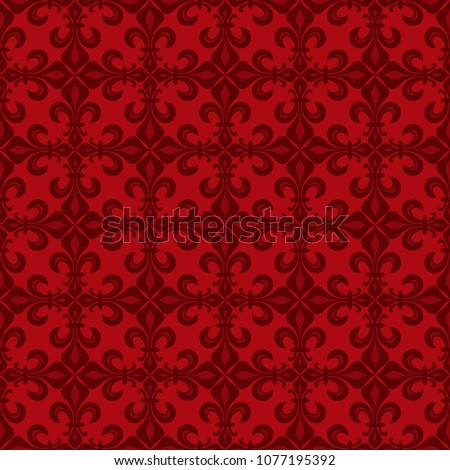 Lace-de-Luce (Lace of Lilies), 
Antique Empire Red purple flamboyant seamless pattern.