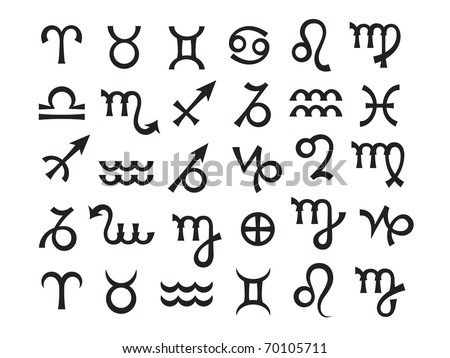 Astrological Signs Of Zodiac (Astrology Symbols Set) Stock Vector ...