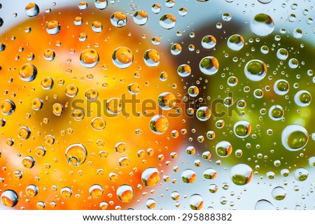 Photo apple in drops of water. can put or montage your product for display apple in water. Focus on water drops in the middle