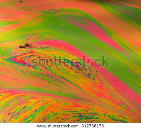 Psychedelic background blur made from soap bubble
