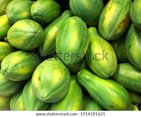Papaya stand on the market - papaya fruit Stockfoto © 