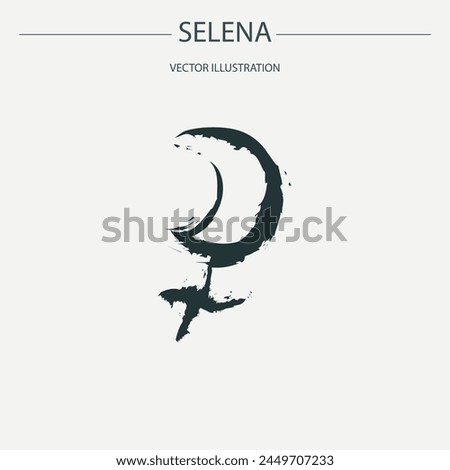 Astrological designations, aspects for astrologer. the meaning of the planets, study of astrology. Vector pictogram elements constellation illustration for ancient alchemy: selena