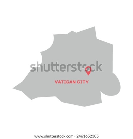 Vatican city vector map illustration, country map silhouette with mark the capital city of Vatican city inside. vector illustration design. Every country in the world is here