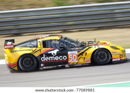 SPA FRANCORCHAMPS, BELGIUM - MAY 7: Patrick Bornhauser drives a Chevrolet Corvette ZR1 on May 7, 2011 in the 1000km race of Spa Francorchamps, Belgium
