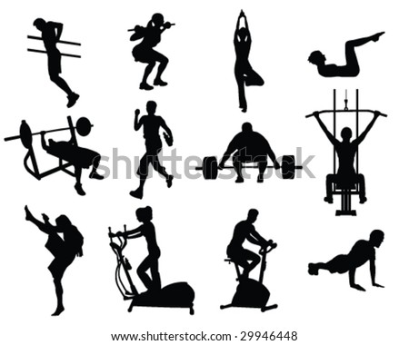 Various People Working Out Stock Vector Illustration 29946448 ...