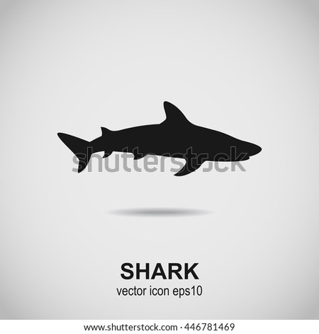 Shark icon. Dogfish black silhouette. Vector illustration.