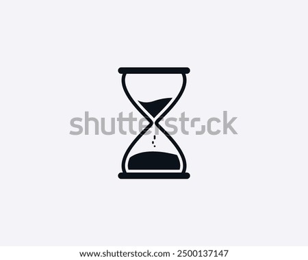 Sand watch line icon on white background. Hourglass logo flat design. High quality black style vector illustrator.