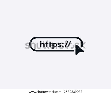 Browser Address Bar with HTTPS Protocol Sign. Website click icon. Modern search Form vector illustrator design.