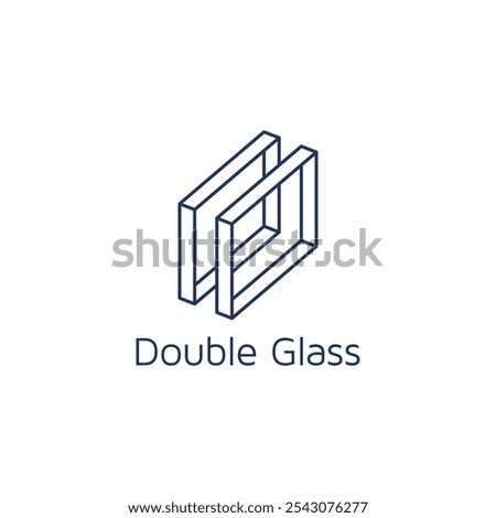 Double glazed windows on isolated white background.