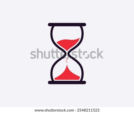 Hourglass icon flat design. Sand watch line icon on white background. High quality line art style illustrator.