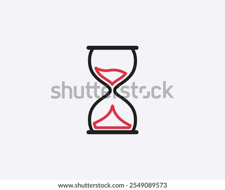 Hourglass icon flat design. Sand watch line icon on white background. High quality line art style illustrator.