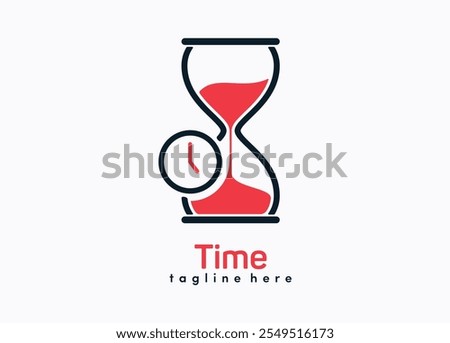 Time symbol. Hourglass logo flat design. High quality black style vector illustrator.