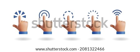 3d icon vector illustration - Touch or click icon stock vector design. 3d hand pointing icon design. Eps design