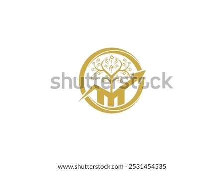 financial with money tree logo design with vector icon template and white background