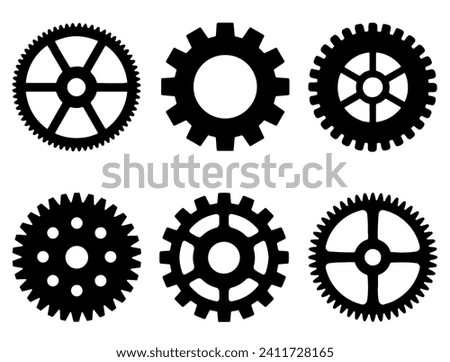 Steampunk Gear silhouette vector art white background