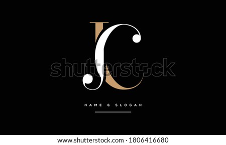 JC,CJ ,J ,C  Abstract Letters Logo Monogram