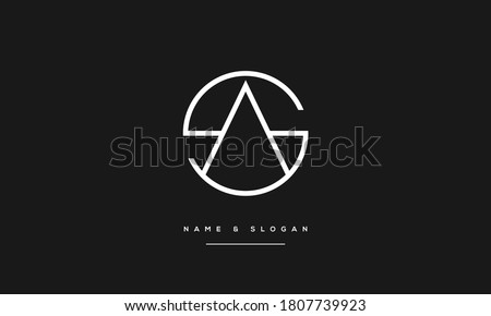 SA,AS ,S ,A  Abstract Letters Logo Monogram Stok fotoğraf © 