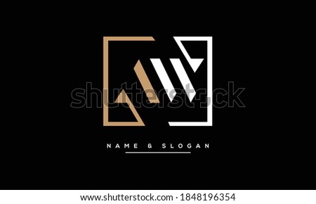 AW, A W Abstract Letters Logo Monogram 