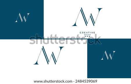 AW, WA, A, W, Abstract Letters Logo Monogram