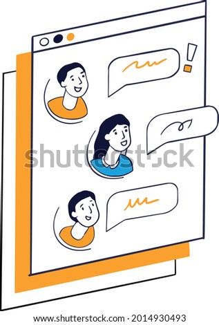 Chatbox Illustration. Texting vector. Texting with customer. User Interface illustration. 