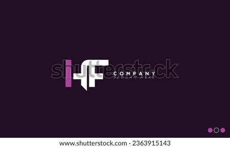 HF Alphabet letters Initials Monogram logo FH, H and F