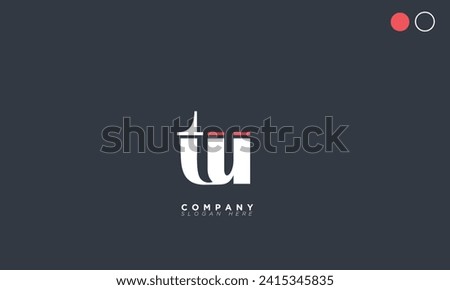  TU Alphabet letters Initials Monogram logo UT, T and U