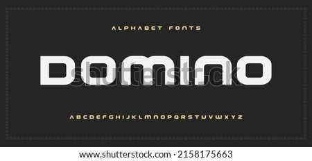 Square alphabet letters. modern futuristic typography