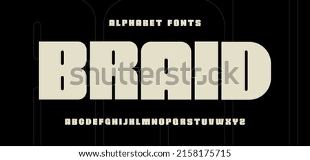 Super bold alphabet font. Urban classy font magazine typography