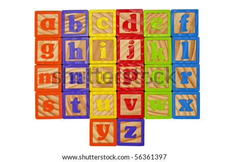 Childrens Alphabet Blocks Of The Whole Alphabet In Lower Case Letters ...