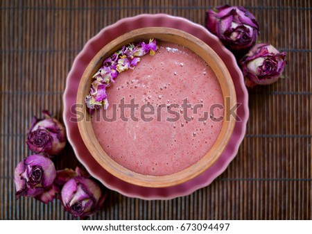 Similar – Image, Stock Photo Strawberry Smoothie in Coconut Bowl