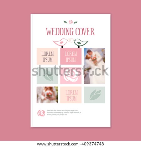 vector wedding template cover booklet. The cover of the brochure for florist, flower shop. card with flower logo. - stock vector