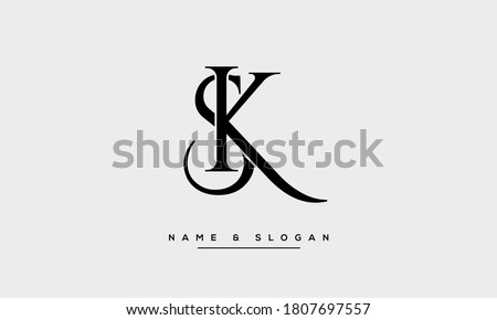 KS, SK, K, S Letters Abstract Logo Monogram Stock fotó © 