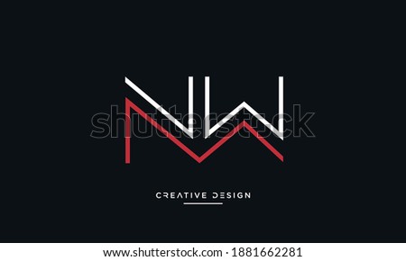  Alphabet Letters NW, WN Abstract logo Emblem Monogram	
