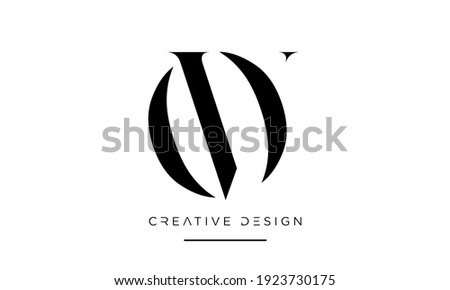 OV or VO Alphabet letters Abstract Logo