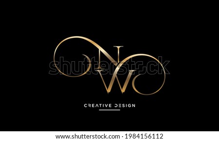 Alphabet Letters NW, WN Abstract logo Emblem Monogram