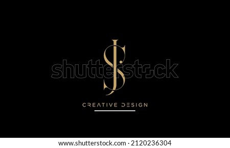 Modern abstract letter SJ, JS Luxury logo design. Minimal SJ, JS initial based icon vector	
