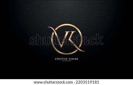 Alphabet Letters Icon Logo VK or KV Monogram	
