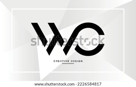 Alphabet letters Icon Logo WC or CW monogram	