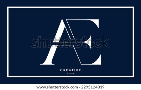 Alphabet Letters AE or EA Logo Monogram	