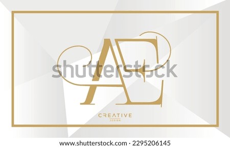 Alphabet Letters AE or EA Logo Monogram	