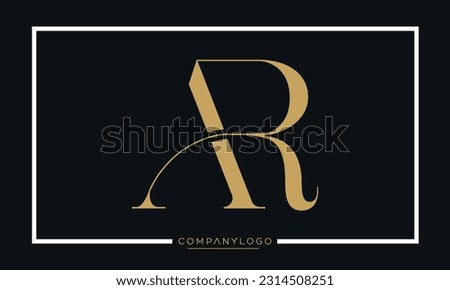 Alphabet Letters Logo AR or RA Monogram