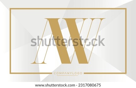 Alphabet Letters AW or WA Logo Monogram	