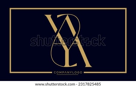 Alphabet Letters aY or YA Logo Monogram