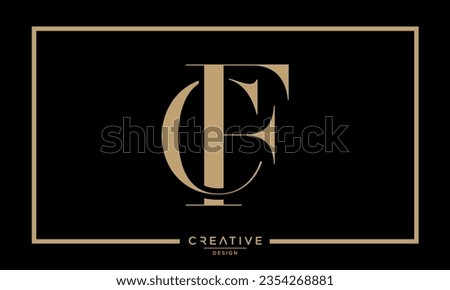 Alphabet Letters CF or FC Logo Monogram