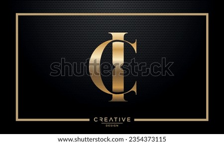 CI or IC Alphabet letters Logo Monogram