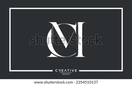 CM or MC Alphabet Letters Logo Monogram Vector Template