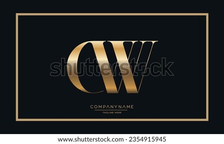 CW or WC Alphabet Letters Logo Monogram