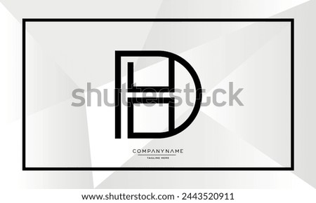 Alphabet letters DH or HD logo monogram