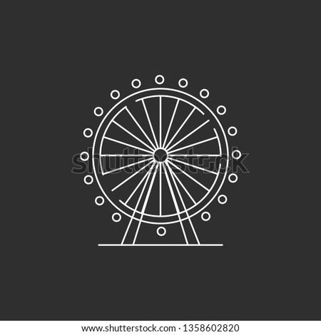 Ferris wheel silhouette. Carnival. Vector illustration